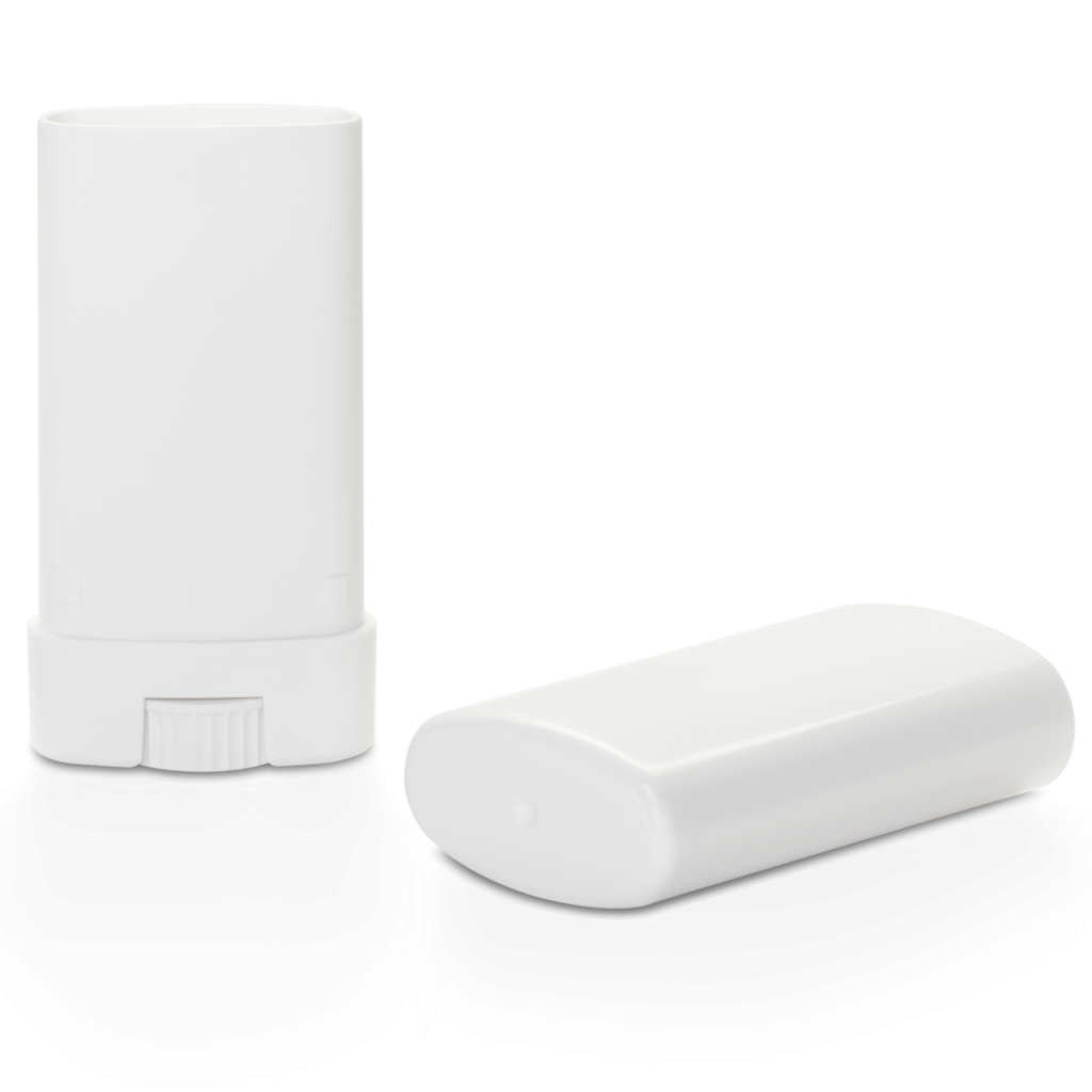 White deodorant container and lid on a transparent background