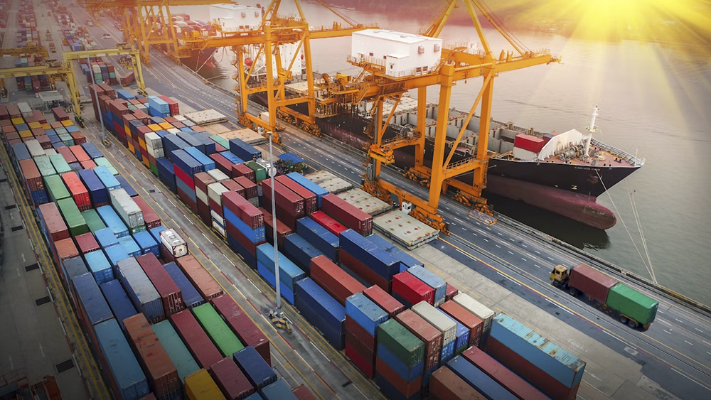 image of shipping in port
